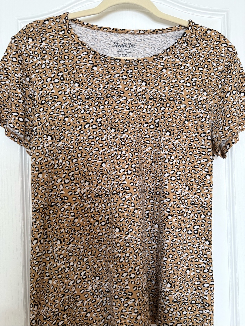 Jcrew Tan and Black Leopard Short Sleeve Tee